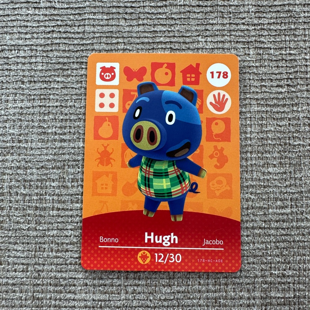 Animal Crossing Hugh Amiibo Card